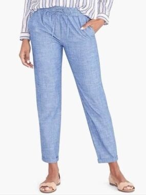 NWOT J. Crew Cotton 9Chambray Blue Ankle Pants 14